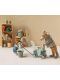 Maileg Bollerwagen für Teddy Baby, Mäuse- & Hasenkinder (blau mit Tupfen)