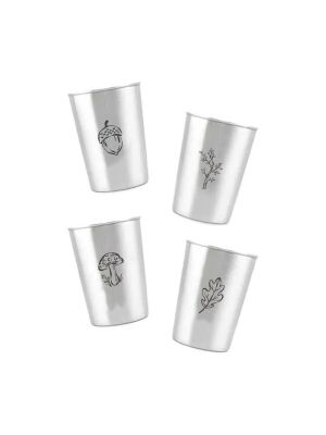 LunchBuddy Edelstahl Becher 300 ml 4er Set - Herbst im Wald