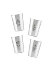 LunchBuddy Edelstahl Becher 300 ml 4er Set - Herbst im Wald