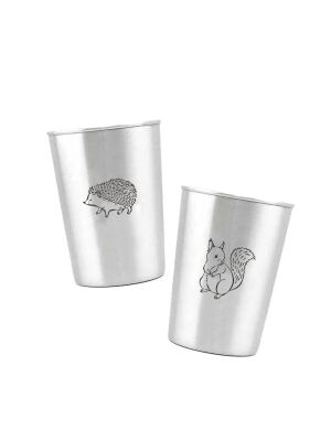 LunchBuddy Edelstahl Trinkbecher-Set - Waldtiere im Herbst