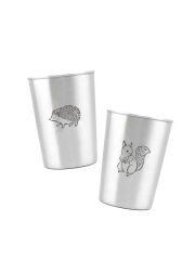 LunchBuddy Edelstahl Trinkbecher-Set - Waldtiere im Herbst