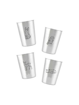 LunchBuddy Edelstahl Becher 300 ml 4er Set - Tiere im Herbst