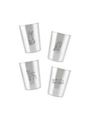 LunchBuddy Edelstahl Becher 300 ml 4er Set - Tiere im Herbst