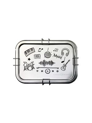 LunchBuddy Lunchbox "Doppeldecker" mit Dichtung - Rockband