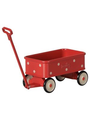 Maileg Bollerwagen für Teddy Baby, Mäuse- & Hasenkinder (rot mit Tupfen)