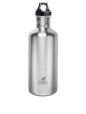 Kivanta 1200 ml Edelstahl Trinkflasche inkl. Loop Cap | Schwarz