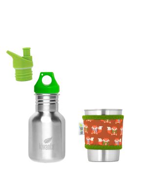 Edelstahlbecher & 350 ml Edelstahlflasche inkl. Loop-Cap & Sleeve | Fuchs