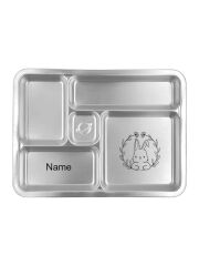 Edelstahl Portionsteller "Tray" mit 4 Fächern | Igel