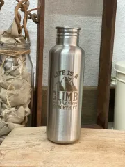 Kivanta 750 ml Edelstahl Trinkflasche (ohne Deckel) - Life is a Climb (B-Ware)