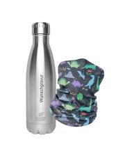Kivanta 500 ml Isolierflasche mit Gravur & Gratis Fleeceschal | Dino