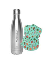 Kivanta 500 ml Isolierflasche mit Gravur & Gratis Fleeceschal | Blätter