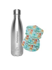 Kivanta 500 ml Isolierflasche mit Gravur &amp; Gratis Fleeceschal | Tiere der Savanne