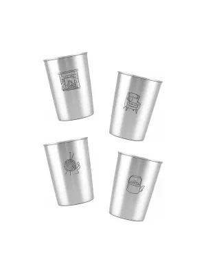 LunchBuddy Edelstahl Becher 300 ml 4er Set - Cozy Christmas