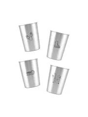 LunchBuddy Edelstahl Becher 300 ml 4er Set - Winter Sport