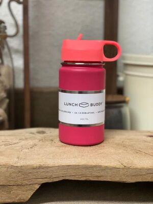 LunchBuddy 350 ml Wide "Kids" Isolierflasche mit Hydro Flask Deckel | Pink