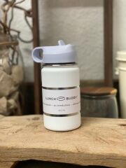LunchBuddy 350 ml Wide "Kids" Isolierflasche mit Hydro Flask Deckel | Weiß