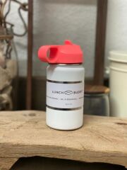 LunchBuddy 350 ml Wide "Kids" Isolierflasche mit Hydro Flask Deckel | Weiß