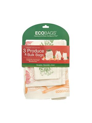 ECOBAGS 3er Set Marktbeutel (S, M, L) - aus unbehandelter...