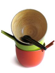 Ekobo Set GLOBO und GEMO - Salatschale mit Salatbesteck - Lagoon