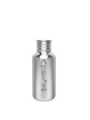 Kivanta 500 ml Edelstahl Trinkflasche LOVE WATER Edition - Meerjungfrau (ohne Deckel)