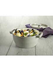 Pyrex - Runde Kasserolle &Oslash; 20 cm - 2,2 Liter (sandfarben)
