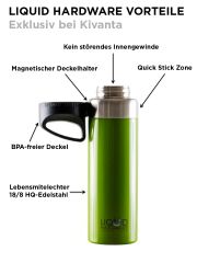 Liquid Hardware vakuumisolierte Trinkflasche Sidewinder mit Loop Verschluss 473 ml - stainless