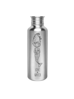 Kivanta 750 ml Edelstahl Trinkflasche LOVE WATER  Edition (ohne Deckel) - Meerjungfrau