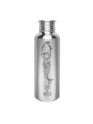 Kivanta 750 ml Edelstahl Trinkflasche (ohne Deckel) | LOVE WATER (Meerjungfrau)