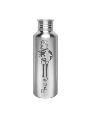 Kivanta 750 ml Edelstahl Trinkflasche LOVE EARTH Edition (ohne Deckel)