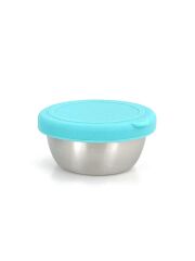 LunchBuddy Mini-Dipper 50 ml Edelstahl-Runddose mit Silikondeckel Grün