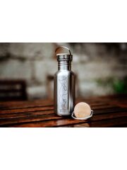 Kivanta 500 ml Edelstahl Trinkflasche LOVE WOOD Edition inklusive &quot;Bambus&quot; Edelstahl Cap