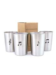 LunchBuddy Edelstahl Becher 300 ml 4er Set - Music Edition