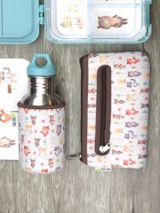 Kivanta Schulset-Accessoires: Isolierh&uuml;lle + M&auml;ppchen + Verschluss &quot;Forest Animals&quot;