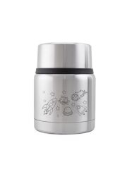 Kivanta Edelstahl Isolierbehälter 350 ml mit Becher - LOVE SPACE (Rakete)