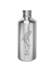 Kivanta 1200 ml Edelstahl Trinkflasche LOVE WATER / Wal Edition (ohne Deckel)