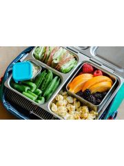 PlanetBox Little Square Dipper (Shuttle &amp; Launch) mit Silikondeckel | Navy