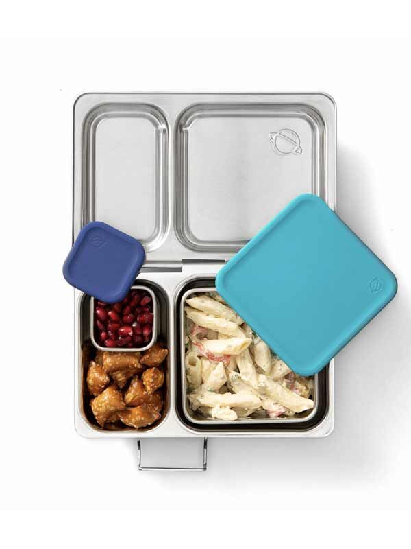 PlanetBox Big Square Dipper (Launch & Shuttle) mit Silikondeckel - Navy