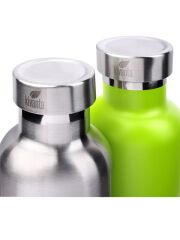 Kivanta 700 ml isolierte Edelstahl Trinkflasche - Weiß/ Lila Yoga Edition