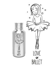 Kivanta 500 ml Edelstahl Trinkflasche (ohne Deckel) | Ballett (große Ballerina)