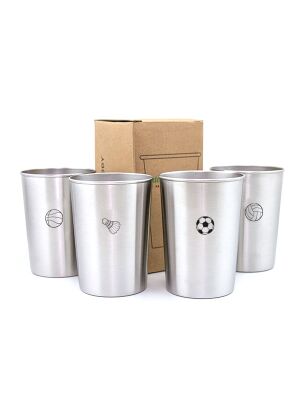 LunchBuddy Edelstahl Becher 300 ml 4er Set - Sport Edition