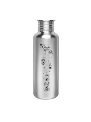Kivanta 750 ml Edelstahl Trinkflasche (ohne Deckel) | LOVE BIRDS