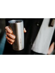 LunchBuddy isolierter Kaffeebecher XL 570 ml - Edelstahl + GRATIS Edelstahl Trinkhalm