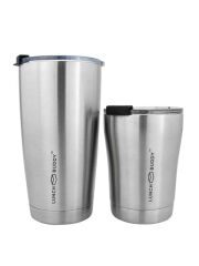 LunchBuddy isolierter Kaffeebecher XL 570 ml - Edelstahl + GRATIS Edelstahl Trinkhalm