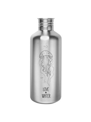 Kivanta 1200 ml Edelstahl Trinkflasche LOVE WATER / Qualle Edition (ohne Deckel)