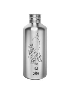 Kivanta 1200 ml Edelstahl Trinkflasche LOVE WATER / Oktopus Edition (ohne Deckel)