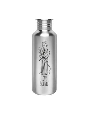 Kivanta 750 ml Edelstahl Trinkflasche LOVE SCIENCE Nikola Tesla (ohne Deckel)