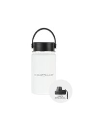 LunchBuddy 350 ml Wide S Isolierflasche "to go" mit Uni-Deckel + Gratis Step Deckel - Frostweiß