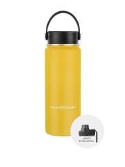 LunchBuddy 530 ml Wide S Isolierflasche "to go" mit Uni-Deckel + Gratis Step-Deckel - Sonnengelb