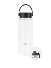 LunchBuddy 530 ml Wide S Isolierflasche "to go" mit Uni-Deckel + Gratis Step-Deckel - Frostweiß