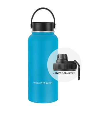 LunchBuddy 940 ml Wide "to go XL" Isolierflasche mit Uni-Deckel - Ozeanblau